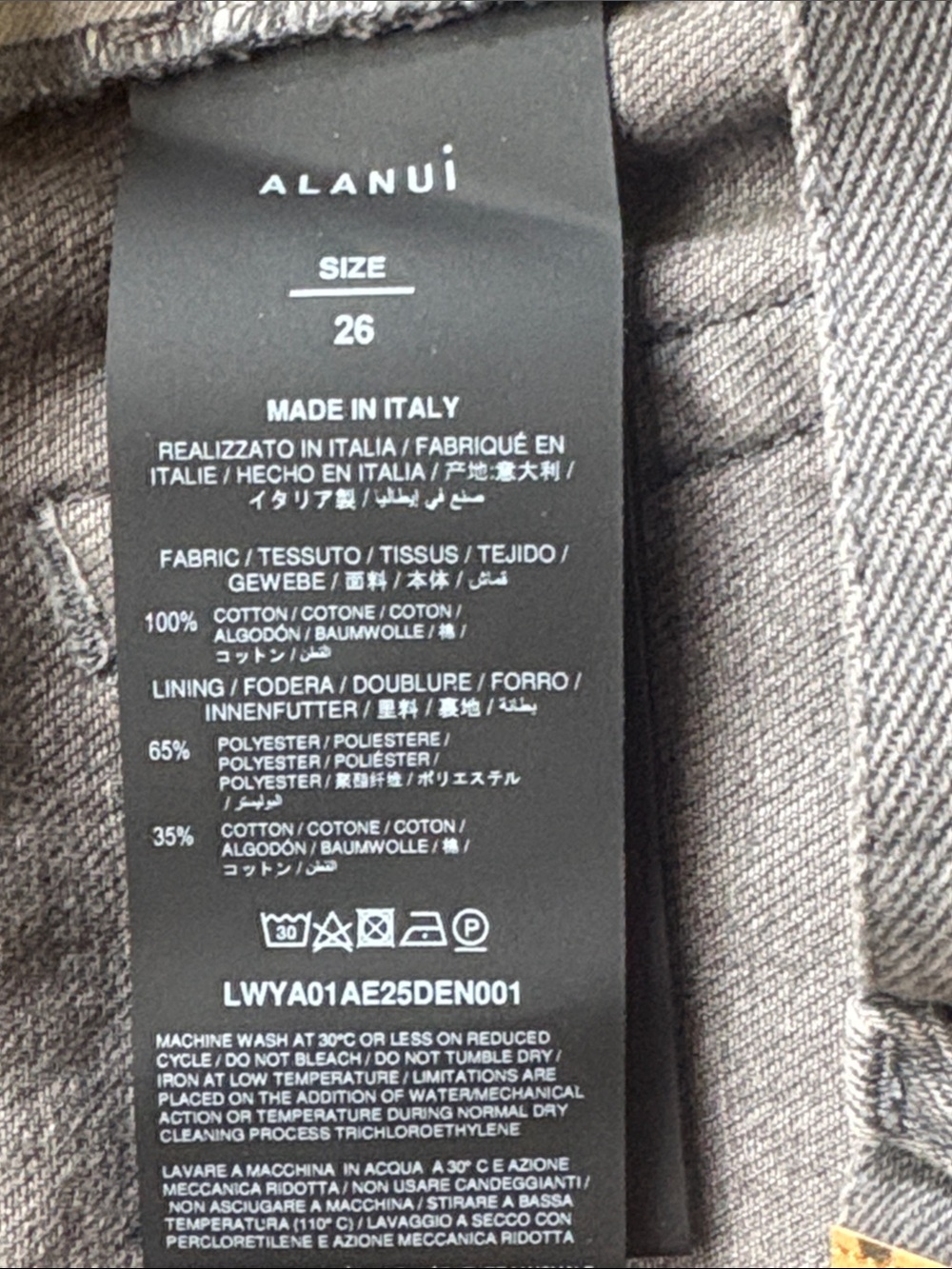 Alanui Made in Italy Free Horizons Jeans Grey Size 26 - Picture 11 of 16